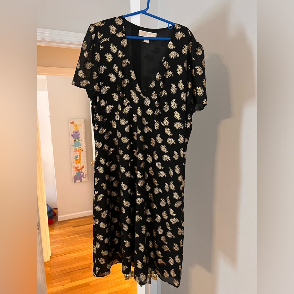 Black Michael Kors Dress With Gold Detail